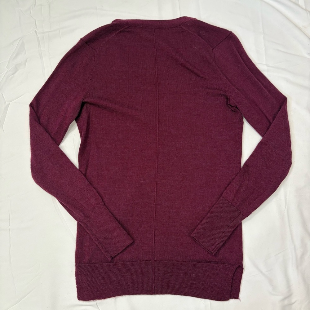 Gap 100% Extra Fine Merino Wool Button Front Cardigan Purple Women’s XS - Picture 2 of 9